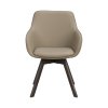 Jídelní židle ALISON s područkami béžová kůže hnědé nohy