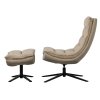 Otočné křeslo s podnožkou KUBE světlé