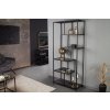 Kovová knihovna SLIM LINE 185x77 černá cm
