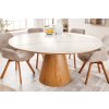 Světlý jídelní stůl UNIQUE ø120 cm bílý mramor