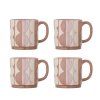 Set 4 hrnků SAUL růžových 240 ml
