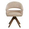 Otočná židle DOVER béžová s dřevěnými nohami