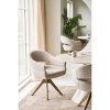 Otočná židle DOVER béžová s dřevěnými nohami