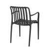 Zahradní plastová židle BILLIE černá s područkami