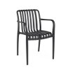 Zahradní plastová židle BILLIE černá s područkami