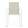 Zahradní jídelní židle KONNOR bílá s krémovým sedákem