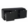 Černá lavice s úložným prostorem CONFETTI a černým sedákem 106 cm