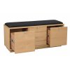 Hnědá lavice s úložným prostorem CONFETTI a černým sedákem 106 cm