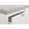 Bílá lavice s úložným prostorem CONFETTI a černým sedákem 70 cm