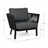 Zahradní černé křeslo MAKATEA