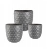 Set 3 venkovních květináčů PYRAMID antracit