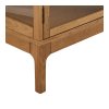 Zamora Sideboard - Sideboard, 4 glass doors, 1 shelf, oak/oak veneer/tempered glass, natural 40x180x80 cm
