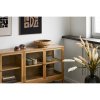 Zamora Sideboard - Sideboard, 4 glass doors, 1 shelf, oak/oak veneer/tempered glass, natural 40x180x80 cm