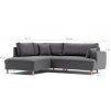 Rohová pohovka FELIX tmavě šedá levá