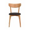 Dřevěná jídelní židle AMI dub s koženým podsedákem