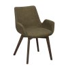 Zelená jídelní židle DRIMSDALE s tmavě hnědými nohami