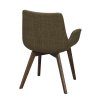Zelená jídelní židle DRIMSDALE s tmavě hnědými nohami
