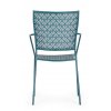Zahradní kovová jídelní židle LIZETTE tyrkysová