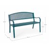 Kovová venkovní lavice LIZETTE tyrkysová