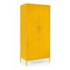 Kovová šatní skříň CAMBRIDGE žlutá 185x80 cm