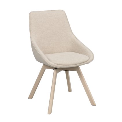 Jedálenská stolička ALISON svetlo béžová s bielenými nohami