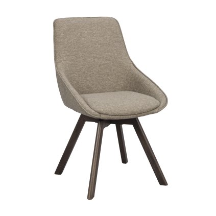 Jedálenská stolička ALISON tmavobéžová s hnedými dubovými nohami