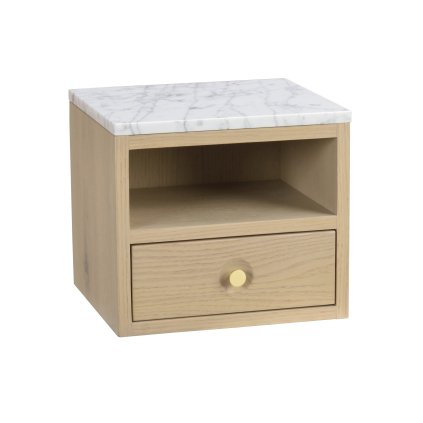 Nočný stolík WHITMORE light s bielym mramorom