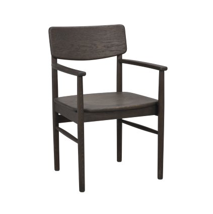 Jedálenská stolička s podrúčkami MAIDSTONE tmavohnedá