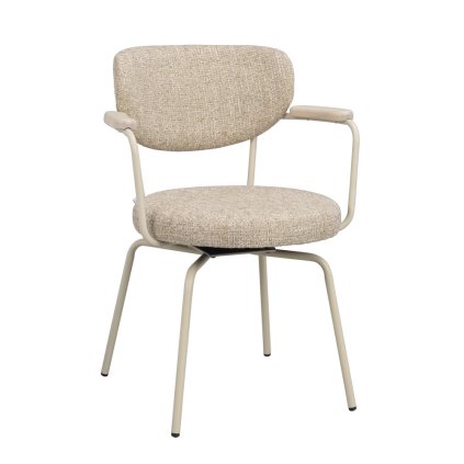 Otočná jedálenská stolička s podrúčkami a béžovou konštrukciou MERRICK