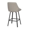 Barová stolička ALISON béžová s čiernymi kovovými nohami