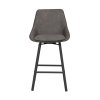Barová stolička ALISON tmavosivá s čiernymi kovovými nohami