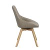 Jedálenská stolička ALISON tmavobéžová s dubovými nohami