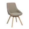 Jedálenská stolička ALISON tmavobéžová s dubovými nohami