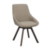 Jedálenská stolička ALISON tmavobéžová s hnedými dubovými nohami