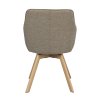 Jedálenská stolička ALISON s podrúčkami tmavobéžová s dubovými nohami