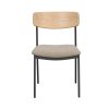 Jedálenská stolička MAYMONT tmavobéžová s dubovým operadlom