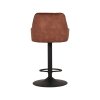 Zamatová barová stolička FENDER tmavohnedá