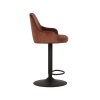 Zamatová barová stolička FENDER tmavohnedá