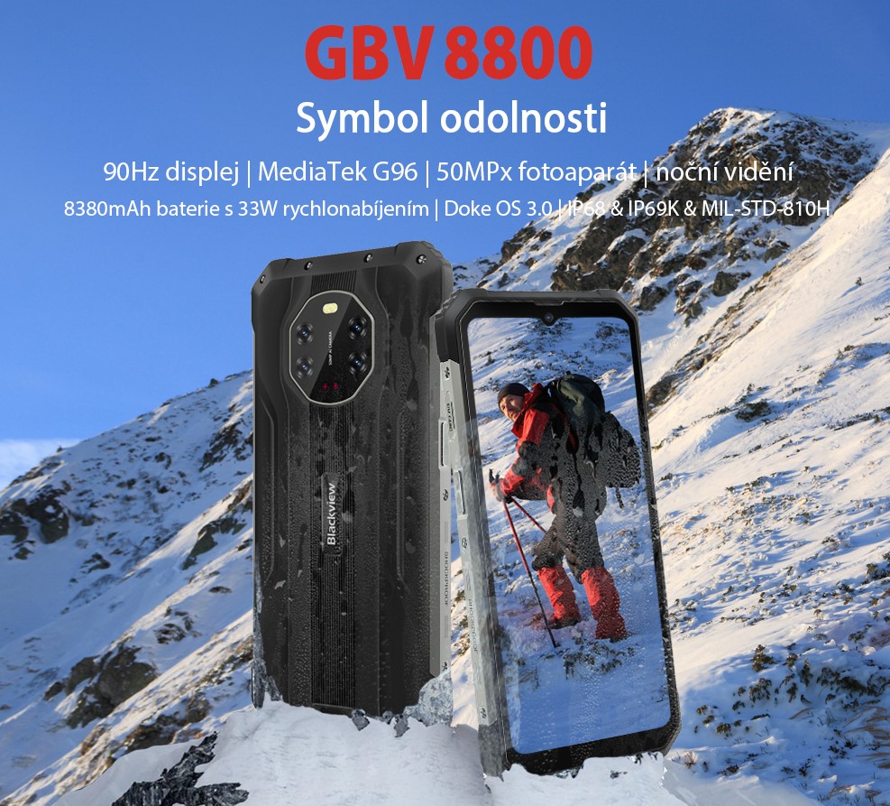 Nový odolný telefon iGET Blackview GBV8800 máme skladem