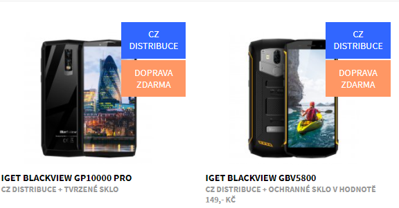 Zlevněné telefony iGET Blackview