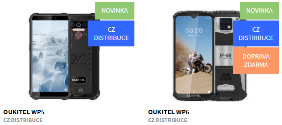 Nové odolné telefony Oukitel SKLADEM