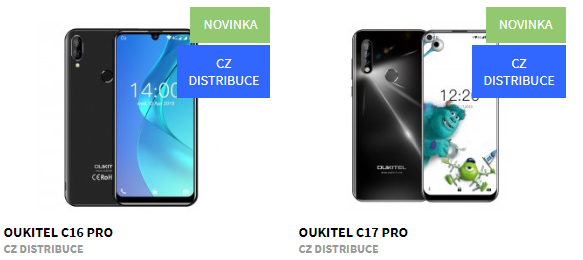 Nové mobilní telefony OUKITEL SKLADEM