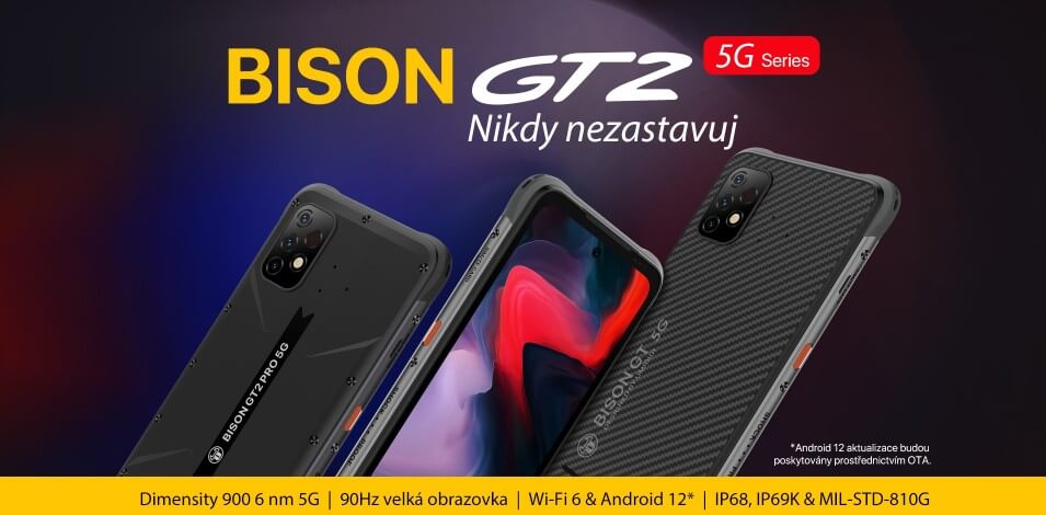 Nové odolné telefony UMIDIGI BISON GT2 a GT2 Pro skladem