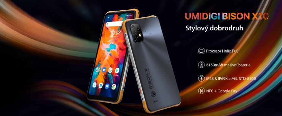 Nové odolné telefony UMIDIGI BISON X10 a X10 Pro skladem