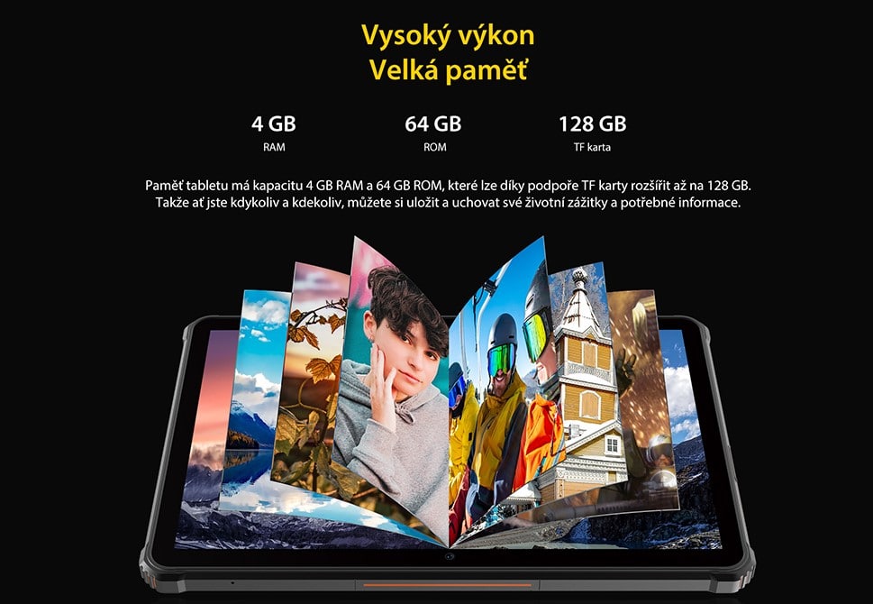 Tablet iGET RT1 kapacita paměti