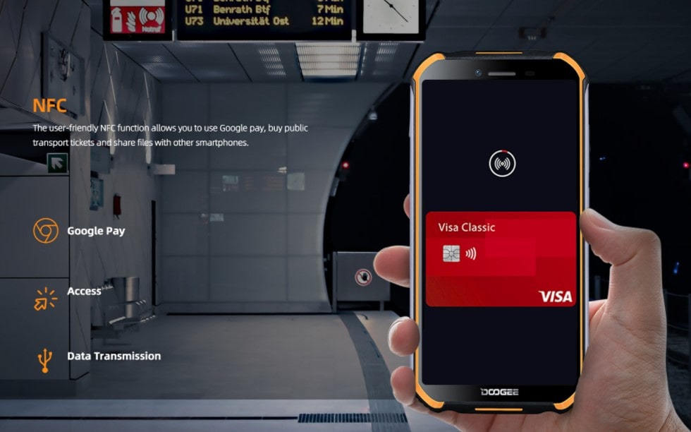 Doogee S40 Pro NFC pro bezkontaktní platby telefonem