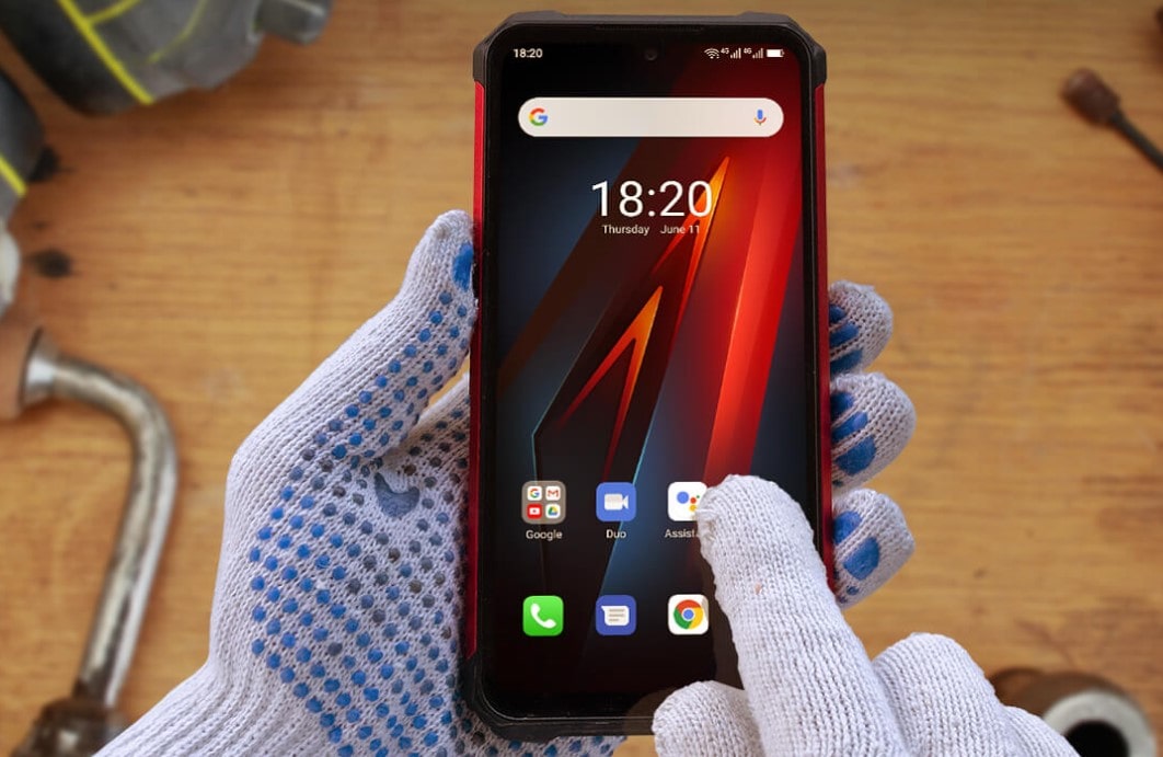 UleFone Armor 8 Pro ovládání telefonu v rukavicích