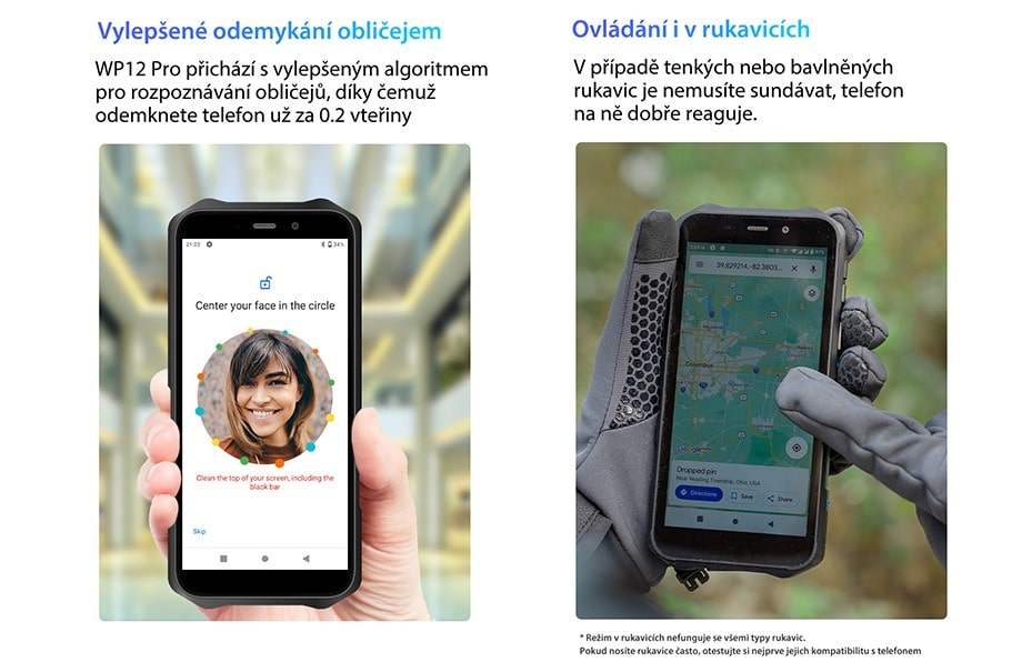 iGET WP12 Pro odemykání obličejem