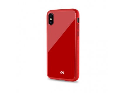 CELLY Diamond z tvrzeného skla a TPU pro Apple iPhone X : XS, červený