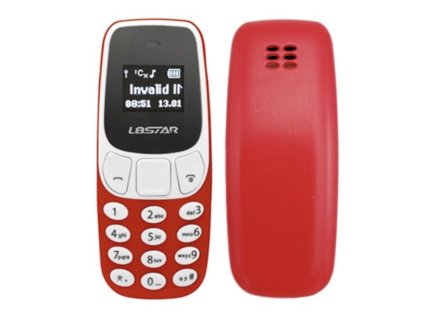 Miniaturní mobilní telefon BM10 červený